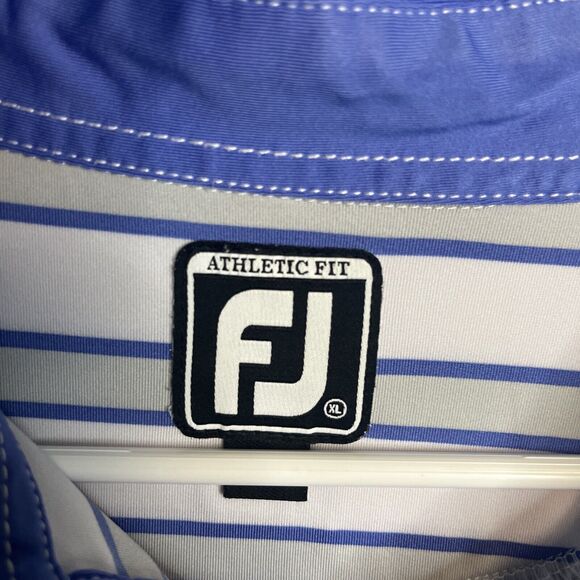 FootJoy Polo Shirt Mens XL Blue FJ Golf Wicking Athletic Fit Short Sleeve Active - Picture 4 of 9